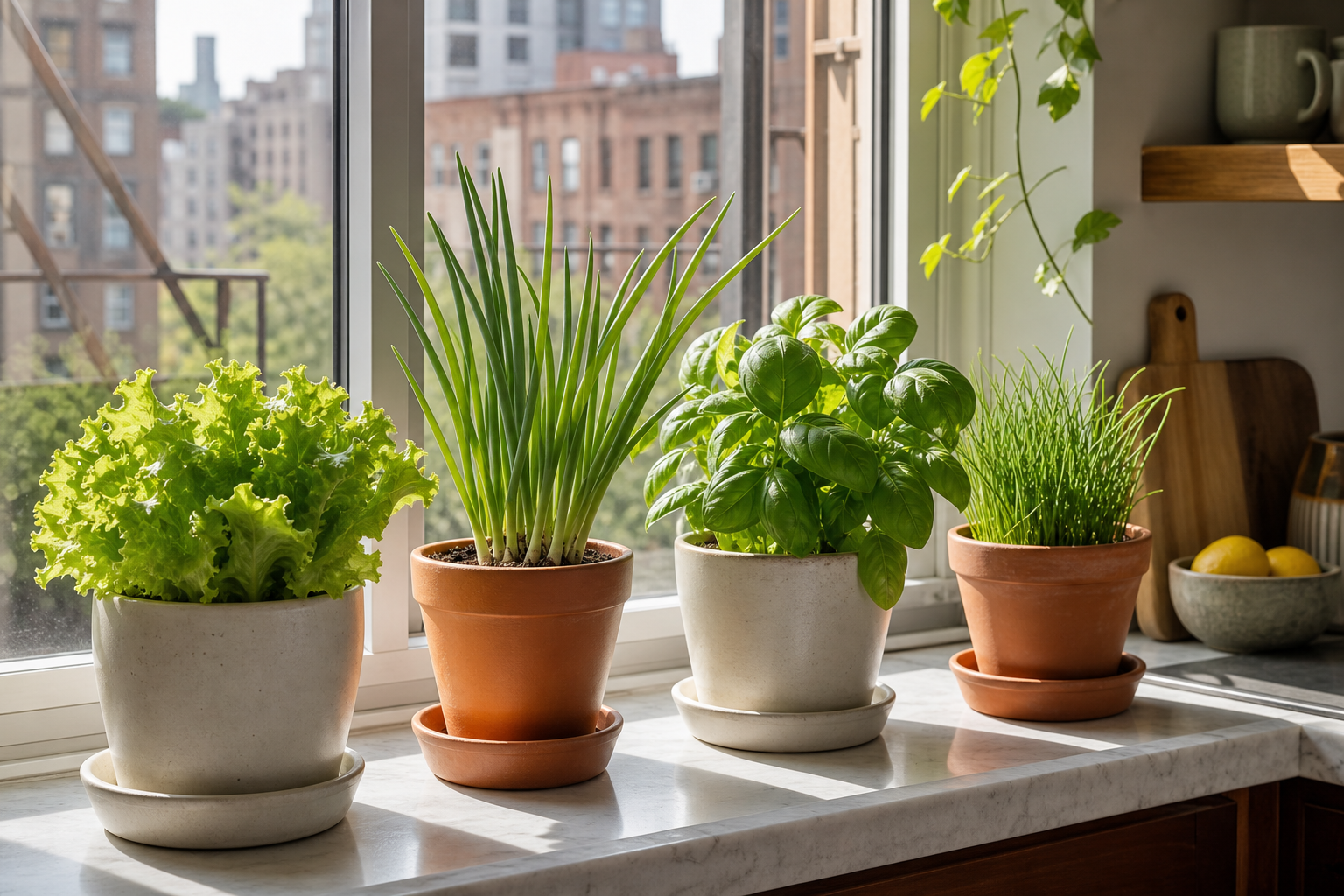 Apartment Kitchen Garden: 4 Vegetables and Herbs You Can Grow on a Windowsill