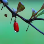 Thunberg's Barberry (Berberis thunbergii) – fruit in close-up, plant photo