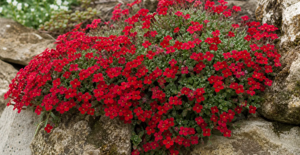 Blaukissen (Aubrieta 'Crimson') – Pflanzenfoto