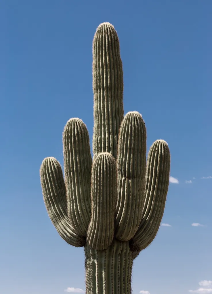 Saguaro (Carnegiea 'Gigantea') – typický vzhľad, fotografia rastliny