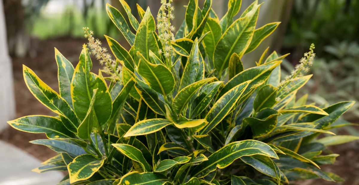 Codiaeum variegatum 'Banana' – Pflanzenfoto