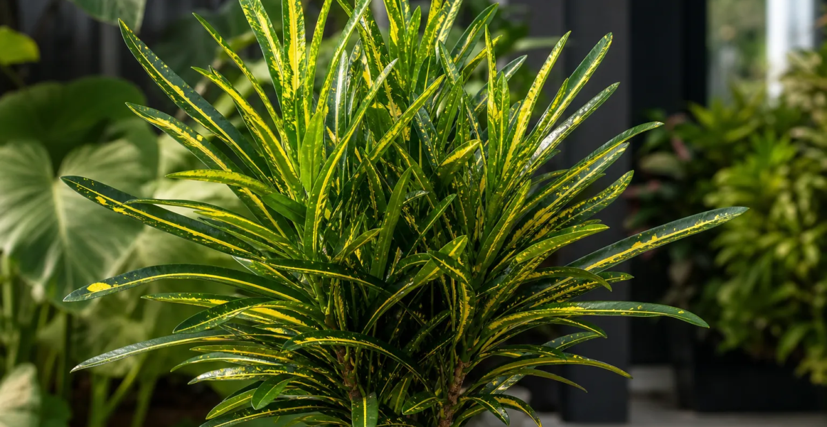Codiaeum variegatum 'Gold Finger' – fotografia rastliny