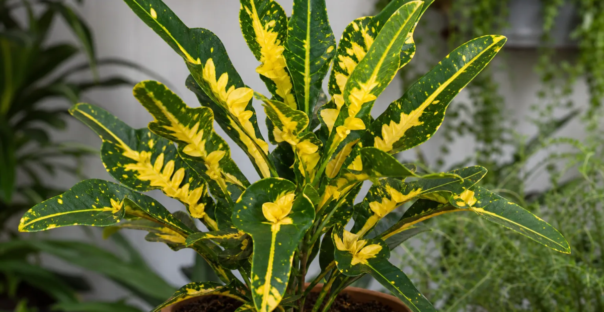 Codiaeum variegatum 'Victoria Gold Bell' – Pflanzenfoto