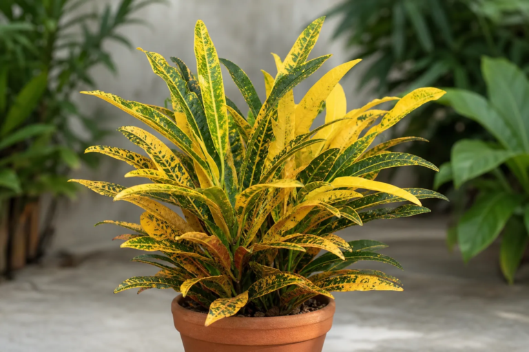 Codiaeum variegatum 'Yellow Iceton'
