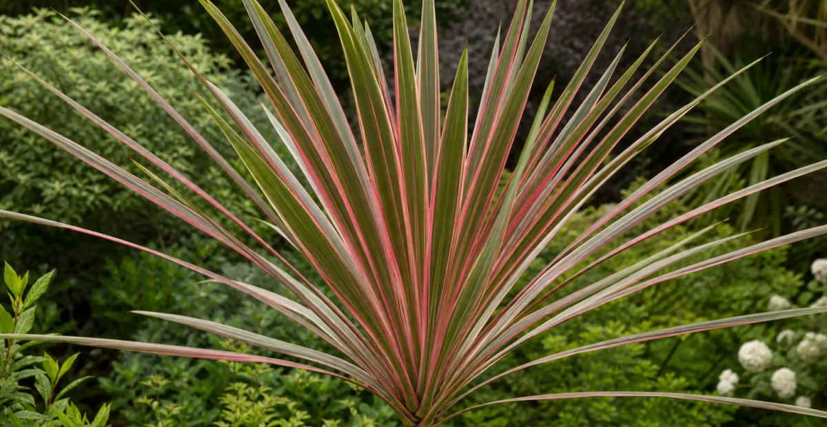 Keulenlilie (Cordyline australis 'Pink Stripe') – Pflanzenfoto