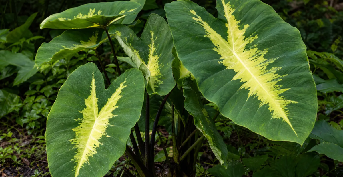 Colocasia esculenta 'Nancy's Revenge' – fotografia rastliny