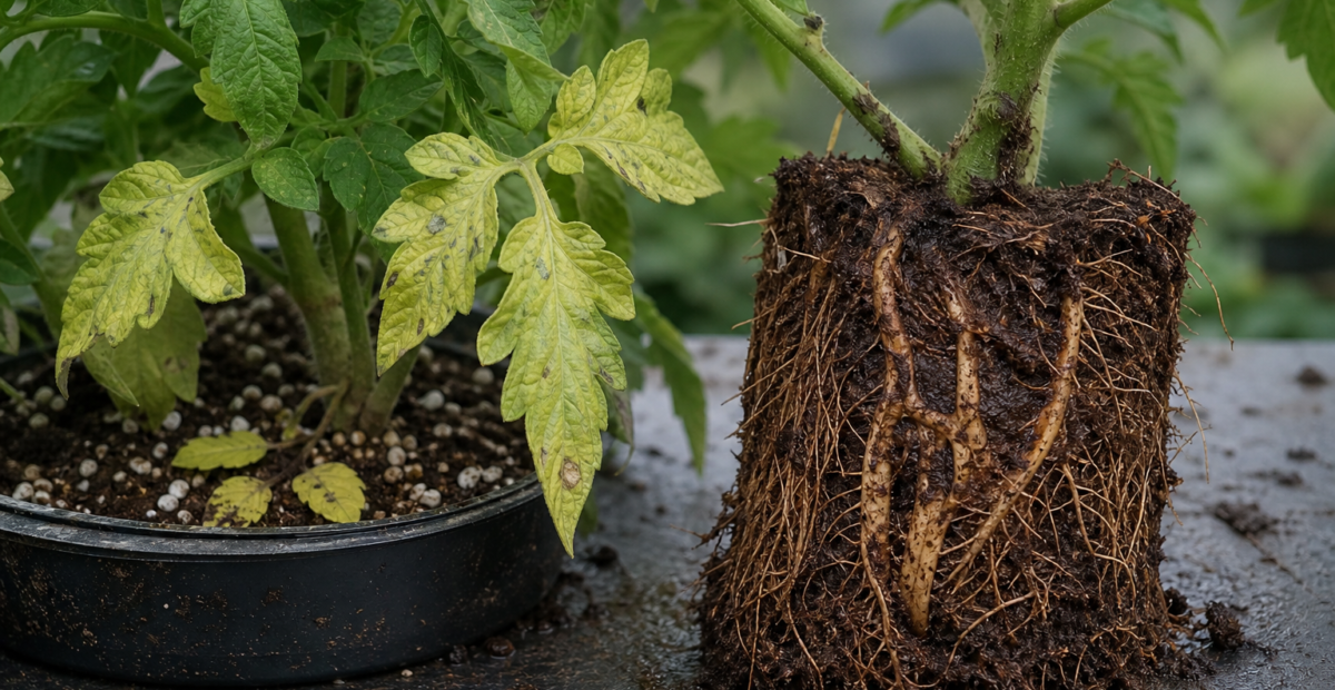 Nutrient Deficiency Caused by Root Damage