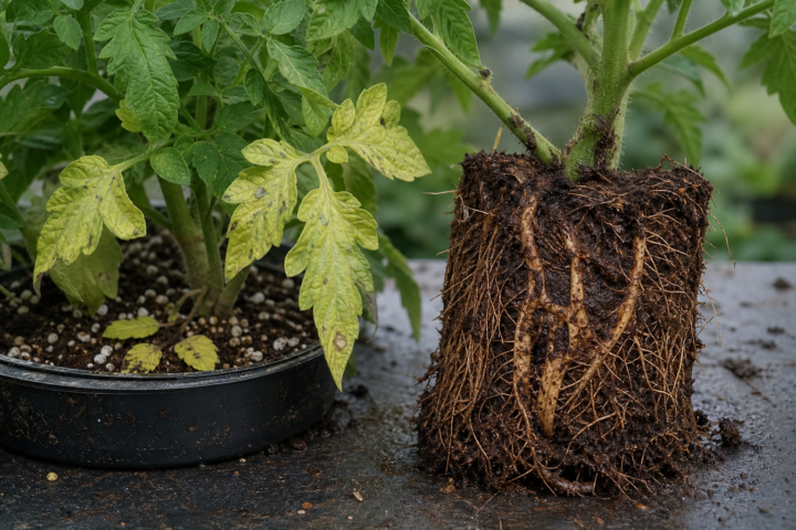 Nutrient Deficiency Caused by Root Damage