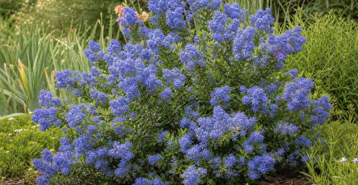Säckelblume 'Gloire de Versailles' (Ceanothus × delileanus 'Gloire de Versailles') – Pflanzenfoto
