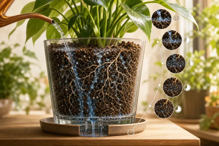 The First 10 Minutes After Watering: What Actually Happens Inside a Plant Pot