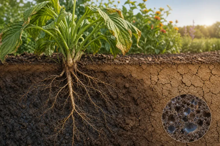 What a Plant Does With the Last Drop of Water in Dry Soil