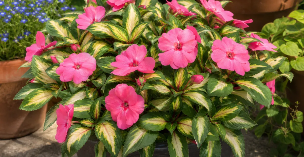 Impatiens sunpatiens 'Compact Tropical' – plant photo
