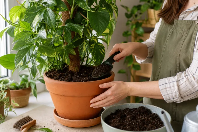 How to Replace Old Soil Without Completely Repotting a Houseplant